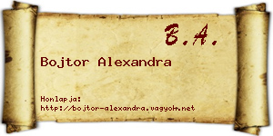 Bojtor Alexandra névjegykártya